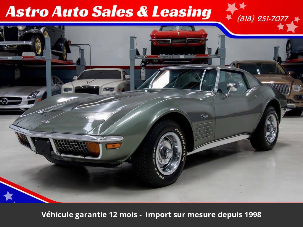 Chevrolet Corvette 1972 Coupe 350 CI V8 300 HP Code ZQ3 3 Turbo Hydra-Matic 350 / TH350 vitesses Tous compris 34 968 € - occasion USA