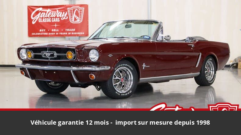 Ford Mustang 1965 Convertible 289 CI V8 225 HP Code A 3 vitesses Tous compris 60 116 € - occasion USA